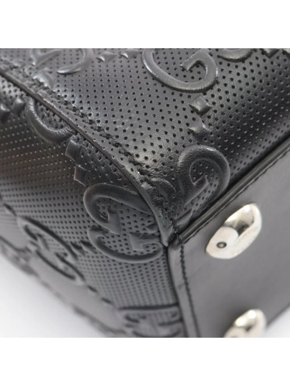 Gucci Tote GG Embossed Black Leather